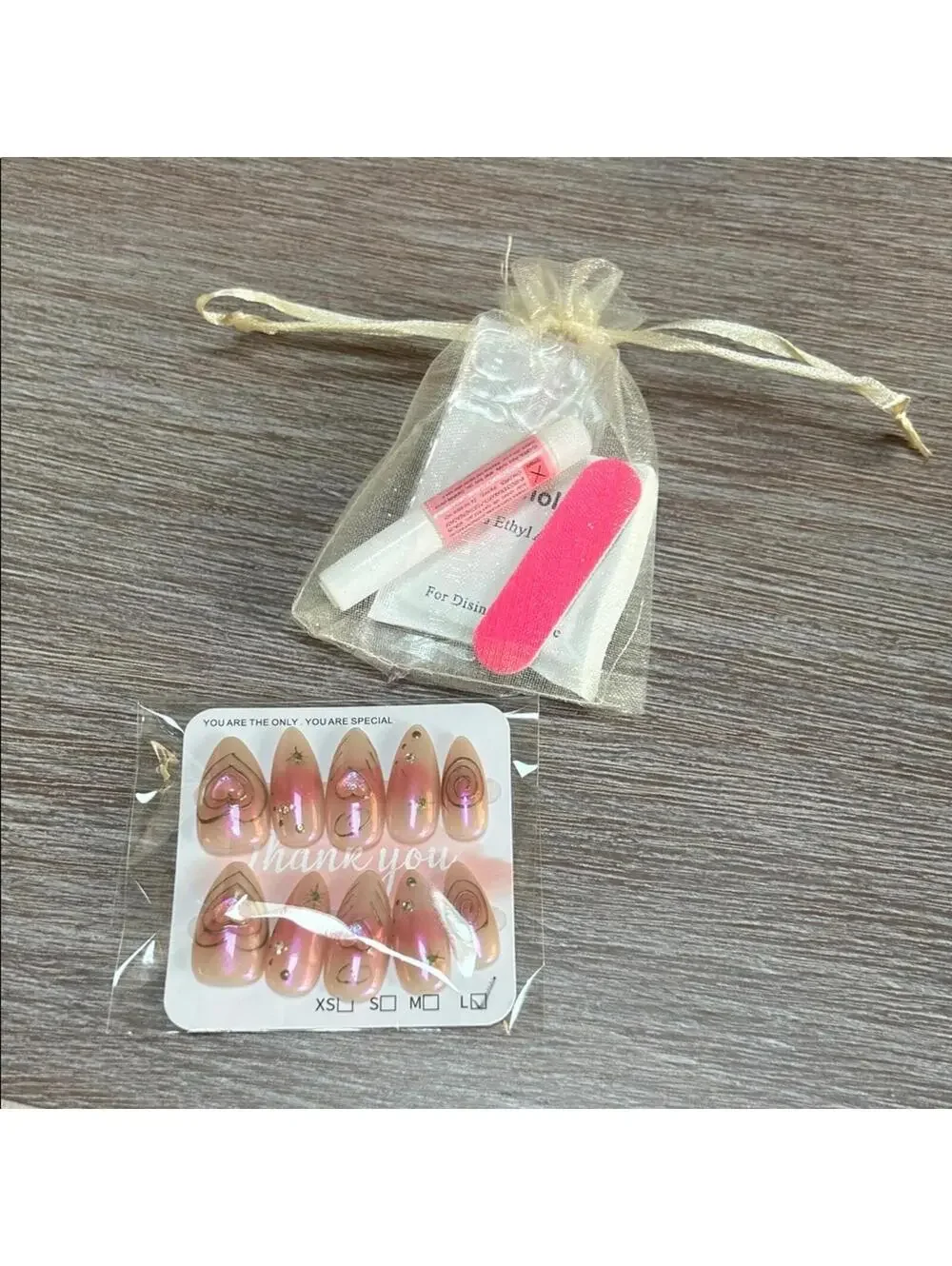 Pink Heart Nail Art Set